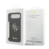 Husa spate Guess PU Fixed Glitter 4G cu logo metalic pentru iPhone Air, neagră