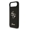 Husa spate Guess PU Fixed Glitter 4G cu logo metalic pentru iPhone Air, neagră