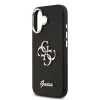 Husa spate Guess PU Fixed Glitter 4G cu ramă metalică pentru iPhone 17, neagră