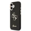 Husa spate Guess PU Fixed Glitter 4G cu ramă metalică pentru iPhone 17, neagră