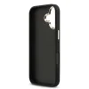 Husa spate Guess PU Fixed Glitter 4G cu ramă metalică pentru iPhone 17, neagră
