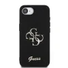 Husa spate Guess PU Fixed Glitter 4G Metal Logo pentru iPhone 16e/17e Negru