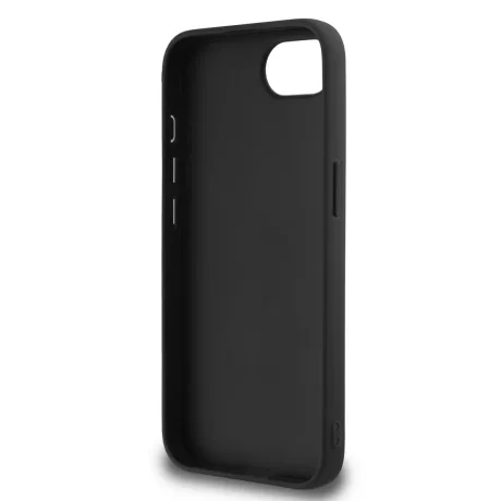 Husa spate Guess PU Fixed Glitter 4G Metal Logo pentru iPhone 16e/17e Negru