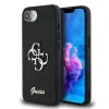 Husa spate Guess PU Fixed Glitter 4G Metal Logo pentru iPhone 16e/17e Negru