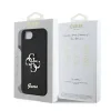 Husa spate Guess PU Fixed Glitter 4G Metal Logo pentru iPhone 16e/17e Negru