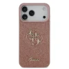 Husa spate Guess PU Fixed Glitter 4G Metal Logo pentru iPhone 17 Pro Max Roz