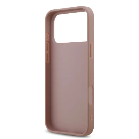 Husa spate Guess PU Fixed Glitter 4G Metal Logo pentru iPhone 17 Pro Max Roz