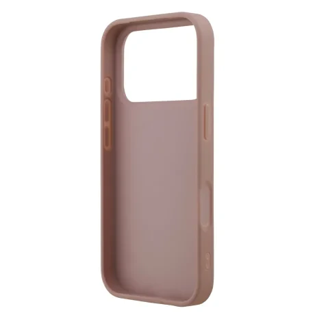 Husa spate Guess PU Fixed Glitter 4G Metal Logo pentru iPhone 17 Pro, roz