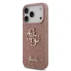 Husa spate Guess PU Fixed Glitter 4G Metal Logo pentru iPhone 17 Pro, roz