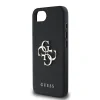 Husă spate Guess PU Grained 4G cu logo metalic pentru iPhone 16e/17e, neagră