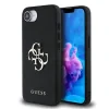 Husă spate Guess PU Grained 4G cu logo metalic pentru iPhone 16e/17e, neagră