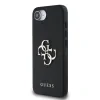 Husă spate Guess PU Grained 4G cu logo metalic pentru iPhone 16e/17e, neagră