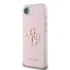 Husă spate Guess PU Grained 4G cu logo metalic pentru iPhone 16e/17e, roz