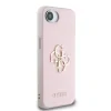 Husă spate Guess PU Grained 4G cu logo metalic pentru iPhone 16e/17e, roz