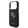 Husă spate Guess PU Grained 4G cu logo metalic pentru iPhone 17 Pro, neagră