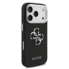 Husă spate Guess PU Grained 4G cu logo metalic pentru iPhone 17 Pro, neagră