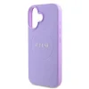 Husă spate Guess PU Grained Classic Logo MagSafe pentru iPhone 16, violet