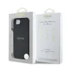 Husă spate Guess PU Grained Classic Logo MagSafe pentru iPhone 16e/17e, neagră