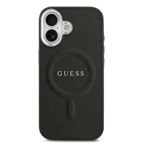 Husa spate Guess PU Saffiano MagSafe pentru iPhone 17 Negru