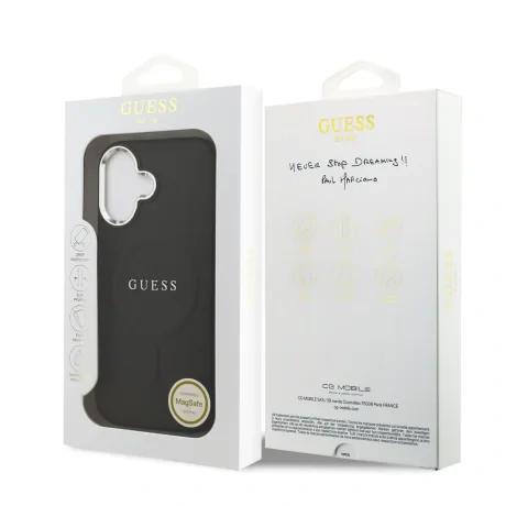 Husa spate Guess PU Saffiano MagSafe pentru iPhone 17 Negru