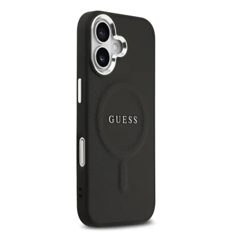 Husa spate Guess PU Saffiano MagSafe pentru iPhone 17 Negru