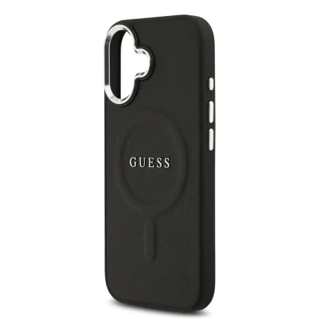 Husa spate Guess PU Saffiano MagSafe pentru iPhone 17 Negru