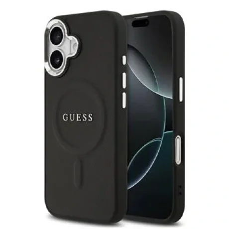 Husa spate Guess PU Saffiano MagSafe pentru iPhone 17 Negru