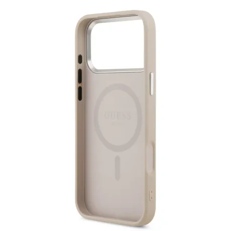 Husă spate Guess PU Saffiano MagSafe pentru iPhone 17 Pro Max, roz