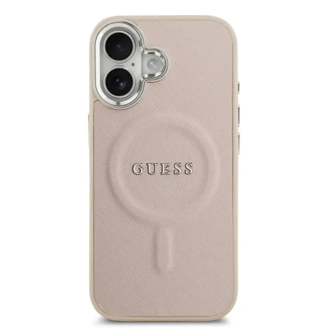 Husă spate Guess PU Saffiano MagSafe pentru iPhone 17 roz