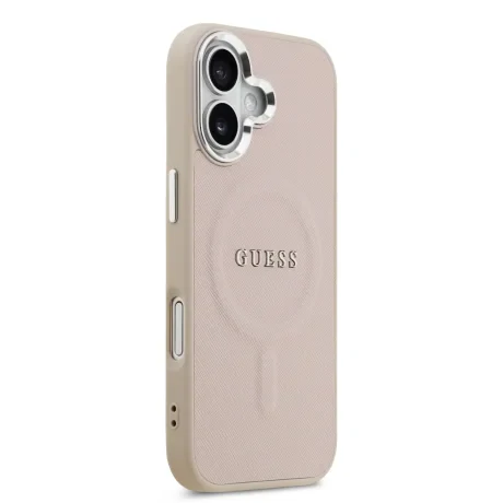 Husă spate Guess PU Saffiano MagSafe pentru iPhone 17 roz