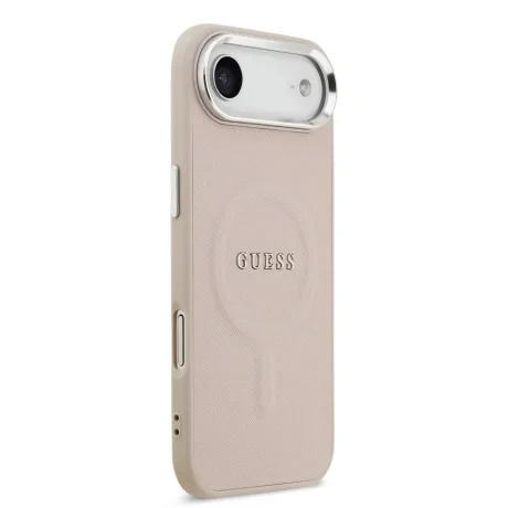 Husa spate Guess PU Saffiano MagSafe pentru iPhone Air, roz