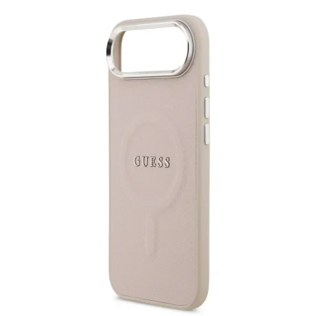 Husa spate Guess PU Saffiano MagSafe pentru iPhone Air, roz