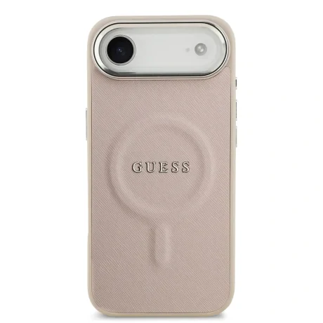 Husa spate Guess PU Saffiano MagSafe pentru iPhone Air, roz