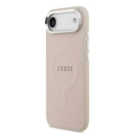 Husa spate Guess PU Saffiano MagSafe pentru iPhone Air, roz