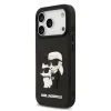 Husă spate Karl Lagerfeld 3D Cauciuc Karl și Choupette pentru iPhone 17 Pro, Neagră