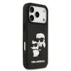 Husă spate Karl Lagerfeld 3D Cauciuc Karl și Choupette pentru iPhone 17 Pro, Neagră