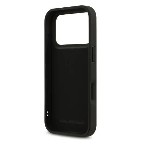 Husă spate Karl Lagerfeld 3D Cauciuc Karl și Choupette pentru iPhone 17 Pro, Neagră