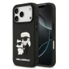 Husă spate Karl Lagerfeld 3D Cauciuc Karl și Choupette pentru iPhone 17 Pro, Neagră