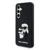 Husă spate Karl Lagerfeld 3D Cauciuc Karl și Choupette pentru Samsung Galaxy S24 FE Negru