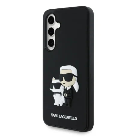 Husă spate Karl Lagerfeld 3D Cauciuc Karl și Choupette pentru Samsung Galaxy S24 FE Negru