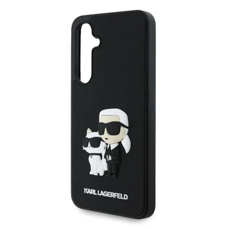 Husă spate Karl Lagerfeld 3D Cauciuc Karl și Choupette pentru Samsung Galaxy S24 FE Negru