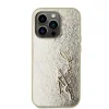 Husă spate Karl Lagerfeld cu logo PU și creț pentru iPhone 15 Pro Max, aurie