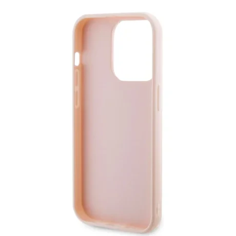 Husă spate Karl Lagerfeld cu logo sclipici 3D din cauciuc Karl pentru iPhone 15 Pro Max, roz