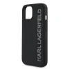 Husă spate Karl Lagerfeld cu logo sclipici 3D din cauciuc pentru iPhone 15, neagră
