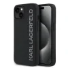 Husă spate Karl Lagerfeld cu logo sclipici 3D din cauciuc pentru iPhone 15, neagră