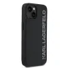 Husă spate Karl Lagerfeld cu logo sclipici 3D din cauciuc pentru iPhone 15, neagră