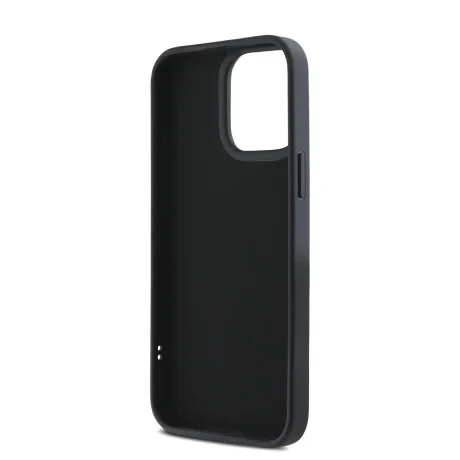 Husă spate Karl Lagerfeld cu logo sclipici 3D din cauciuc pentru iPhone 15 Pro Max, neagră