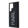 Husă spate Karl Lagerfeld cu logo sclipici 3D din cauciuc pentru Samsung Galaxy S24 Ultra, neagră