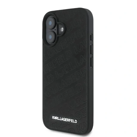 Husă spate Karl Lagerfeld cu model matlasat din PU pentru iPhone 16, neagră