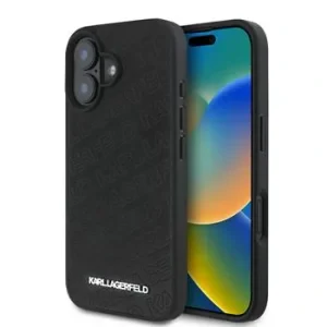 Husă spate Karl Lagerfeld cu model matlasat din PU pentru iPhone 16, neagră